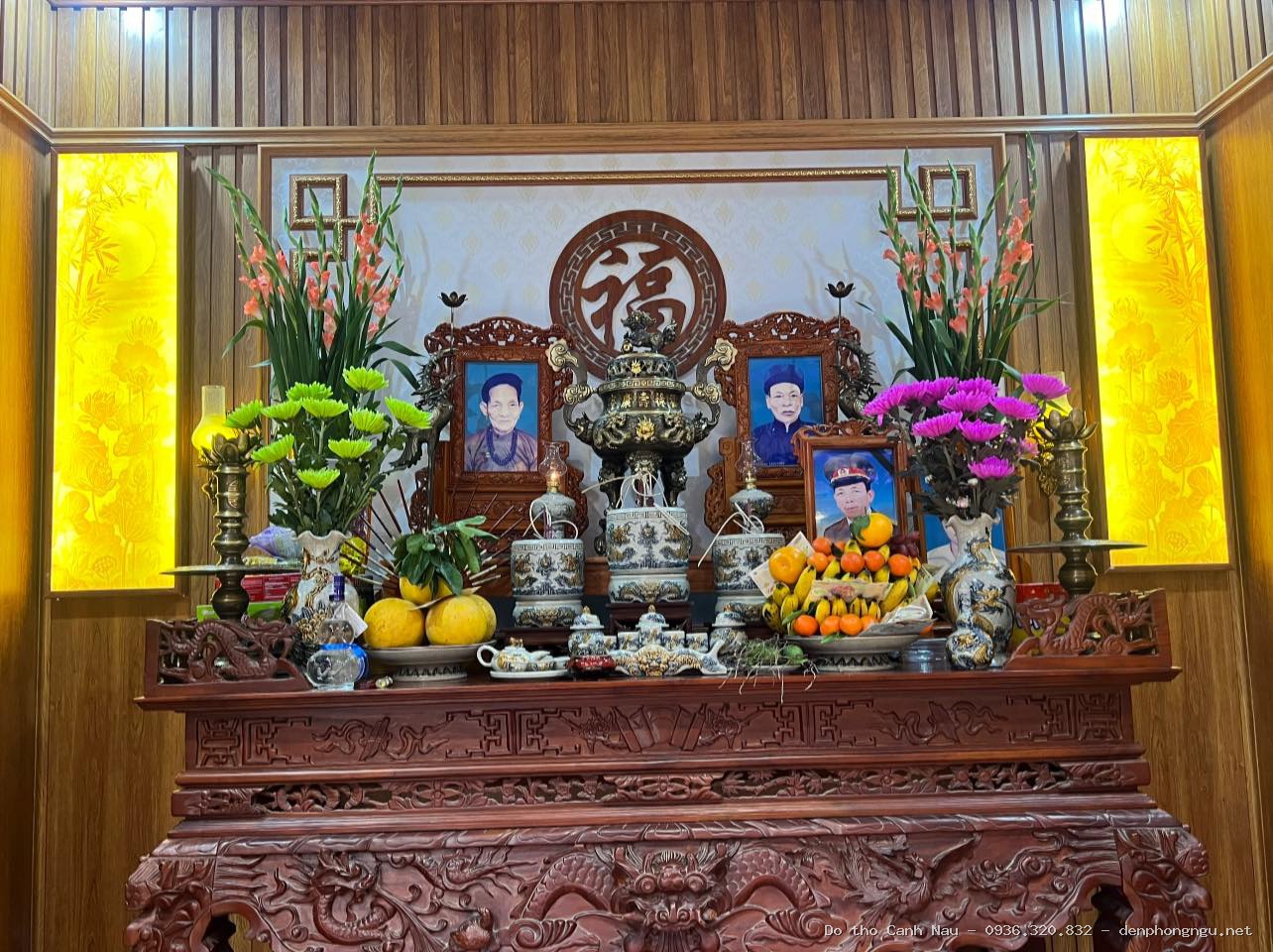 Bàn Thờ Gỗ Mít Dài 1m97, rộng 97cm - Bàn Thờ Chung Cư